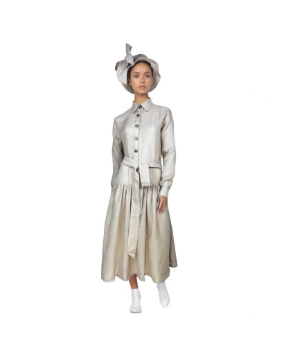 Vestido Midi de Lino Grueso...