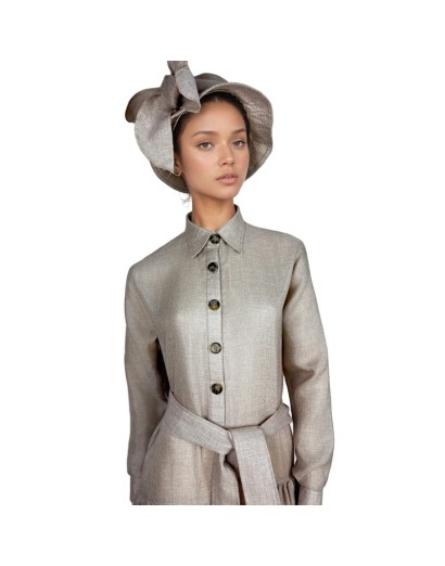 Vestido Midi de Lino Grueso...