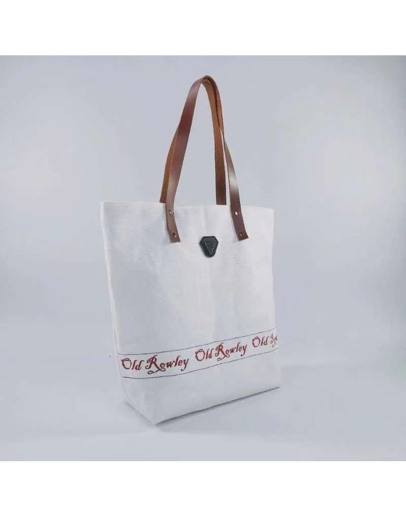 Bolso Tela Blanco asa piel Old Rowley