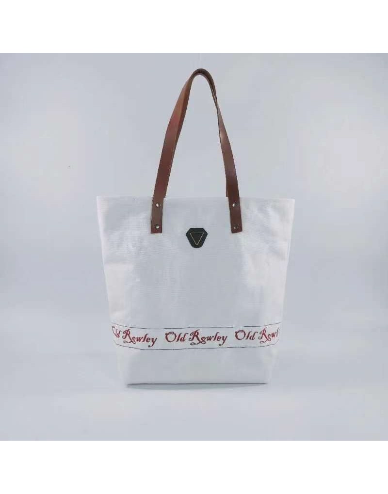 Bolso Tela Blanco asa piel Old Rowley