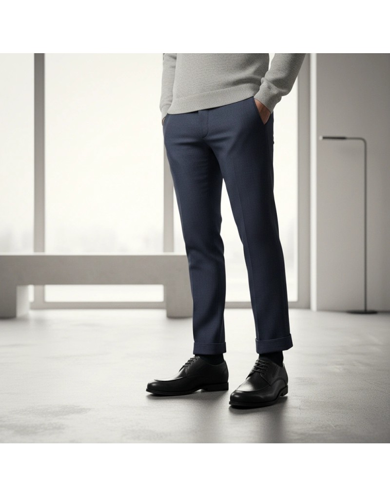 Zapatos de piel negro con cordones Old Rowley - vista puesto en el modelo