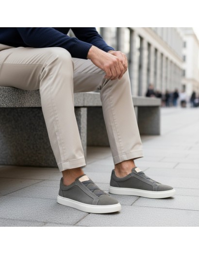 Zapatillas Piel TrendyStride Gris Old Rolwey - vista lateral par