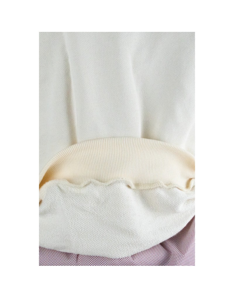 Sudadera crudo de Cuello Medio Alto Old Rowley - vista material por dentro