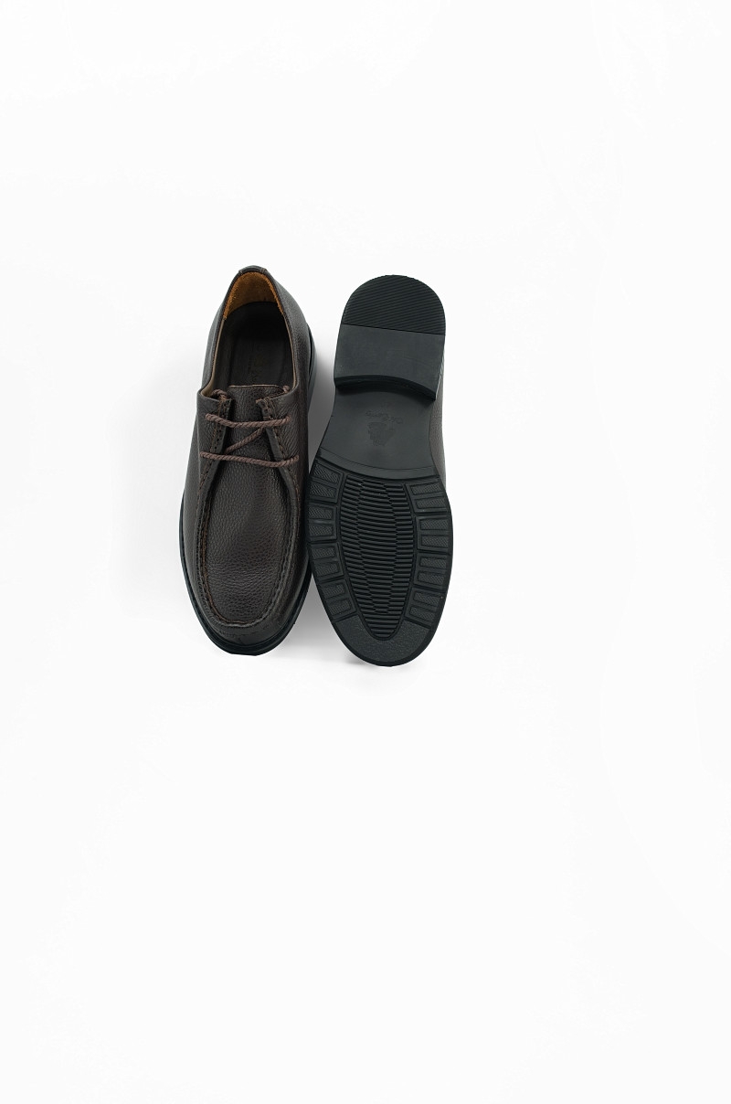 Zapato blucher de piel marrón Old Rowley - frontal y suela