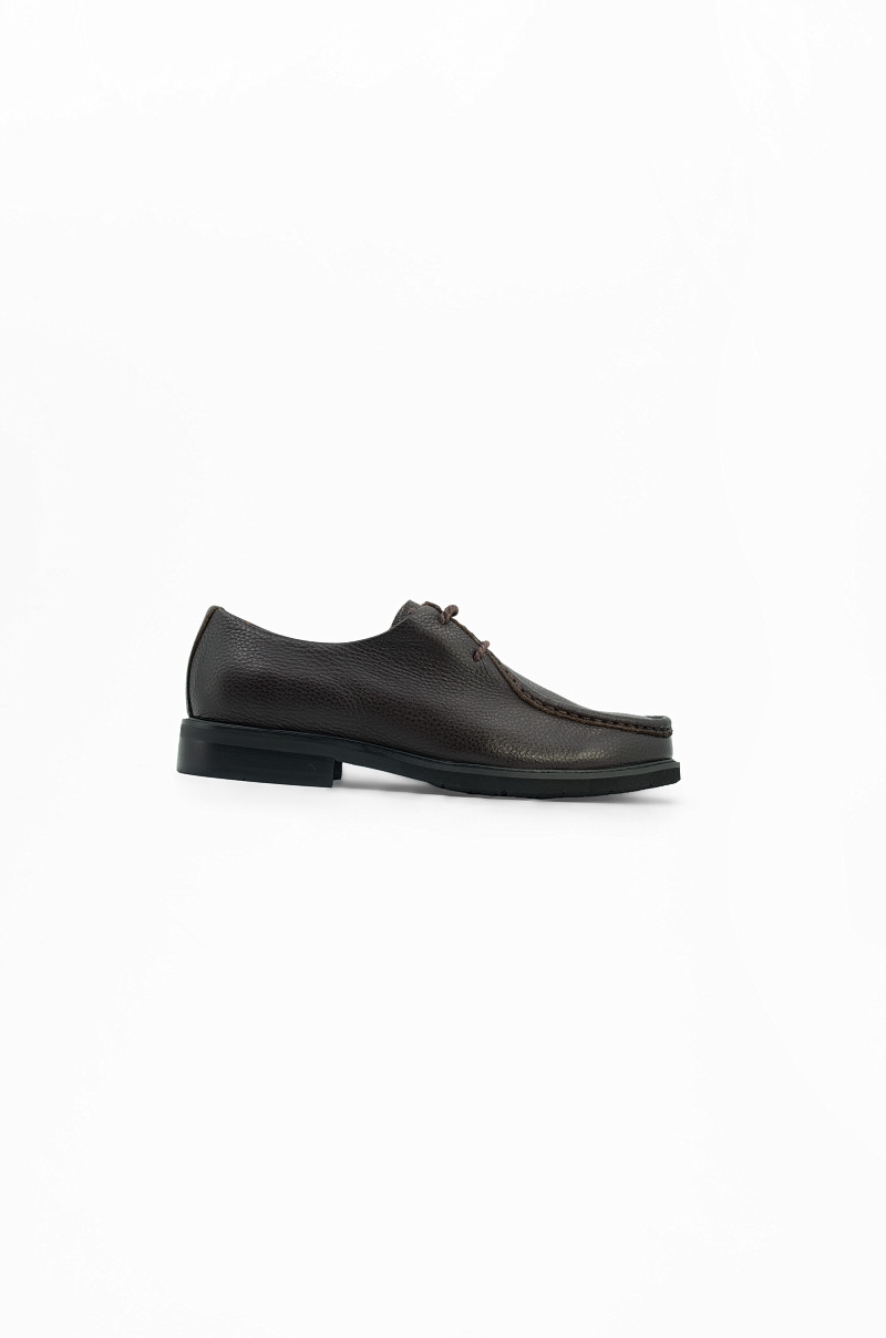 Zapato blucher de piel marrón Old Rowley - vista lateral