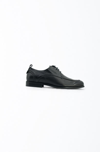 Zapatos de piel negro con cordones Old Rowley - vista lateral