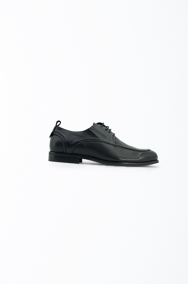 Zapatos de piel negro con cordones Old Rowley - vista lateral