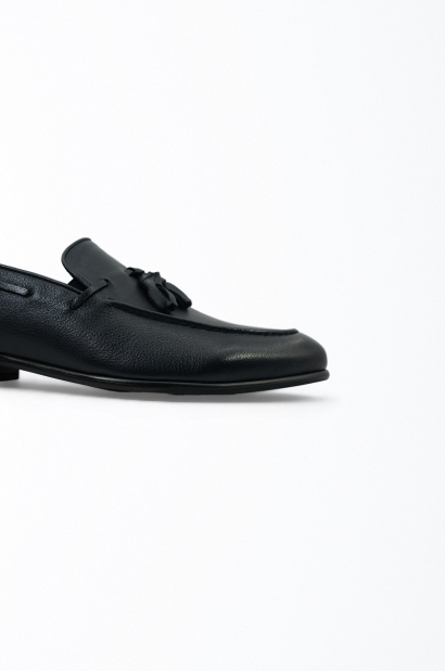 Mocasines de Piel Natural Borla Azul Old Rowley - vista cerca