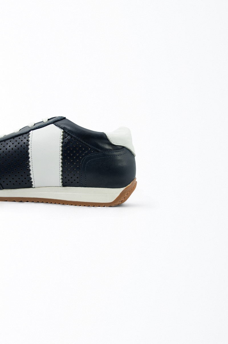 Zapatillas de piel transpirable estilo italiano Old Rowley - vista talón cerca