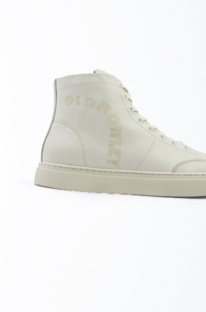 Zapatillas Piel de Caña Alta Letras Old Rowley - vista lateral cerca