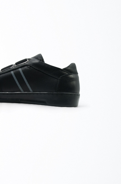 Zapatillas piel elegancia casual sin cordones Old Rowley - vista lateral talon cerca