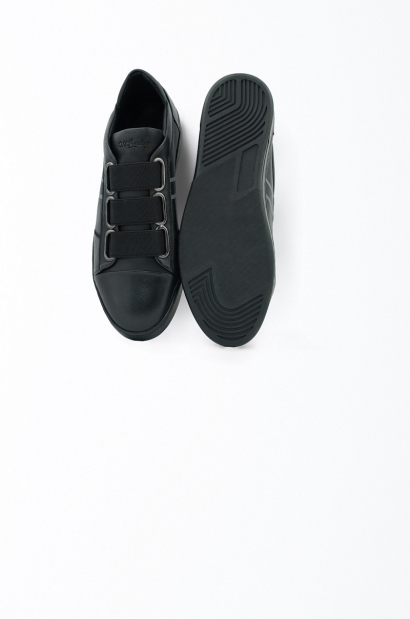 Zapatillas piel elegancia casual sin cordones Old Rowley - vista frontal y suela