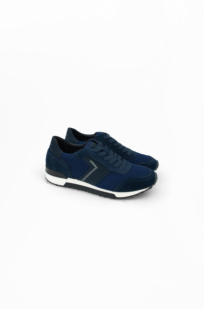 Zapatillas ligeras de tejido malla y gamuza Old Rowley - vista lateral del par