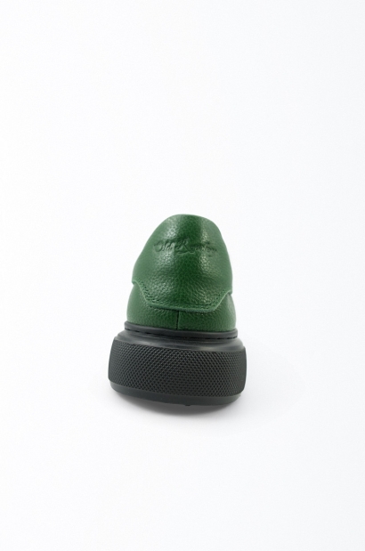 Zapatillas de Piel Natural Verde Old Rowley – Estilo Casual y Elegante - vista talón