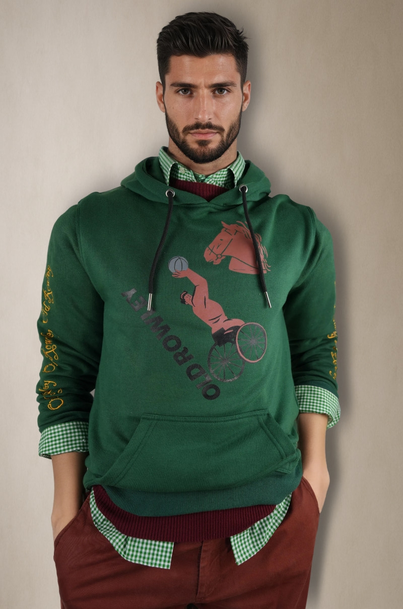 sudadera con capucha verde paraolímpico - vista frontal