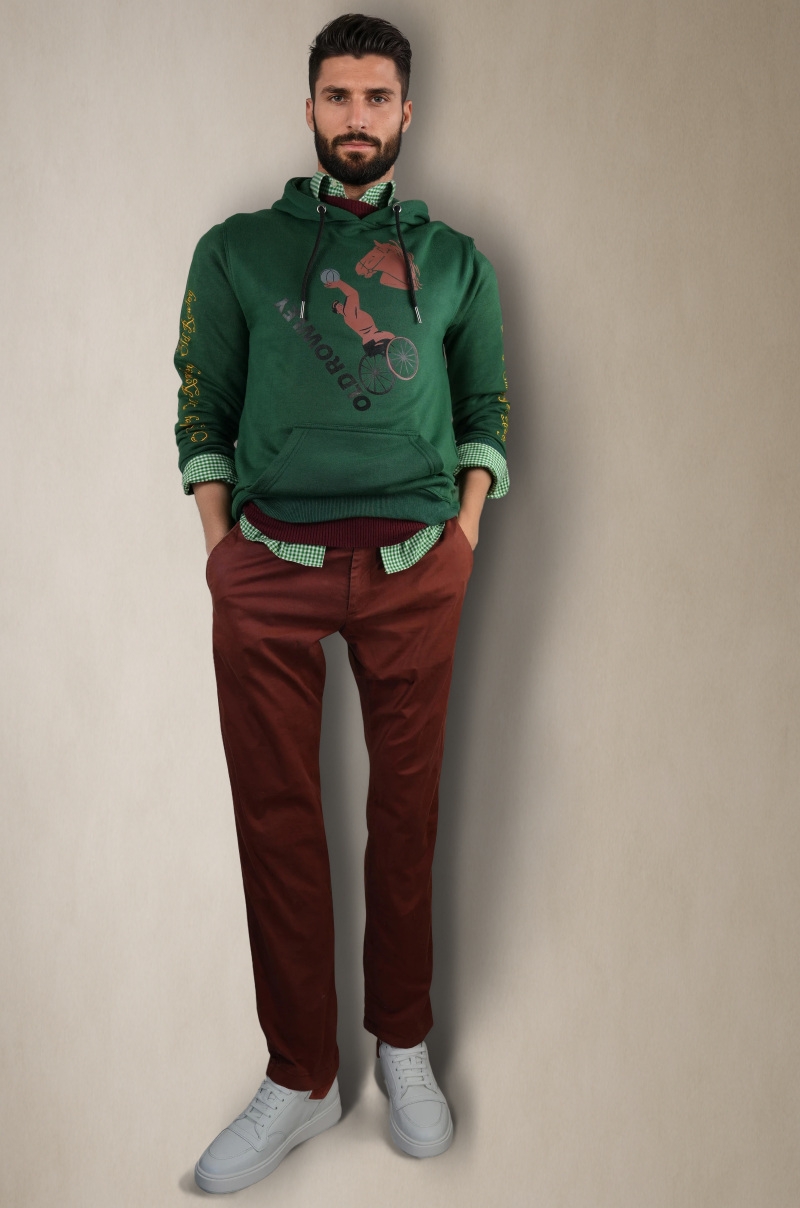 sudadera con capucha verde paraolímpico - vista frontal completo