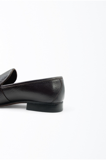 Zapatos hombre de piel natural dos hebillas marrón oscuro Old Rowley - vista detalle