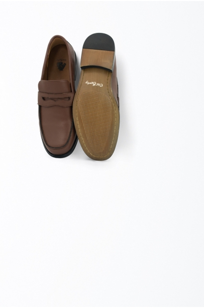 Mocasines clásicos con antifaz Marrón Old Rowley - vista parte superior y suela