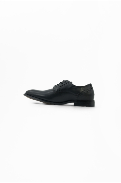 Zapatos Derby con picado Negro Old Rowley - vista otro lateral