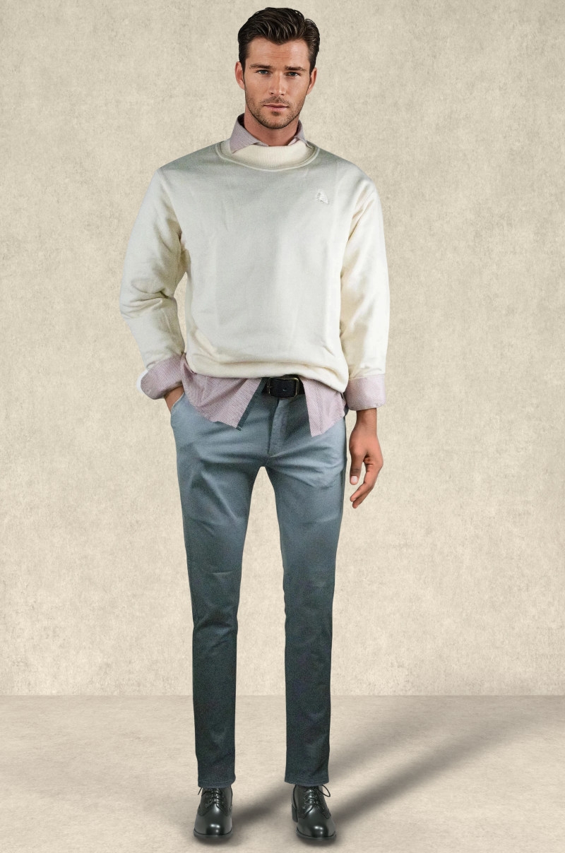 Sudadera crudo de Cuello Medio Alto Old Rowley - vista frontal completo