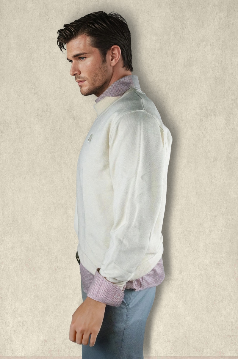 Sudadera crudo de Cuello Medio Alto Old Rowley - vista lateral