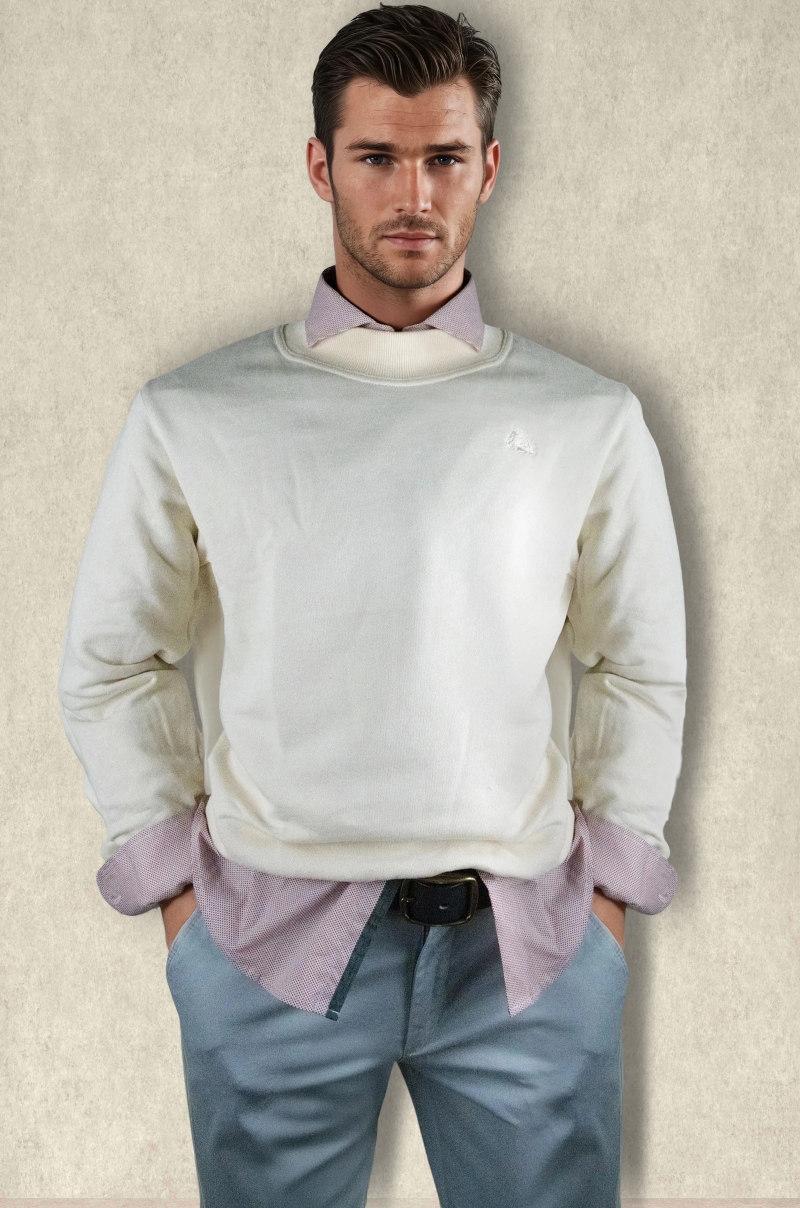 Sudadera crudo de Cuello Medio Alto Old Rowley - vista frontal