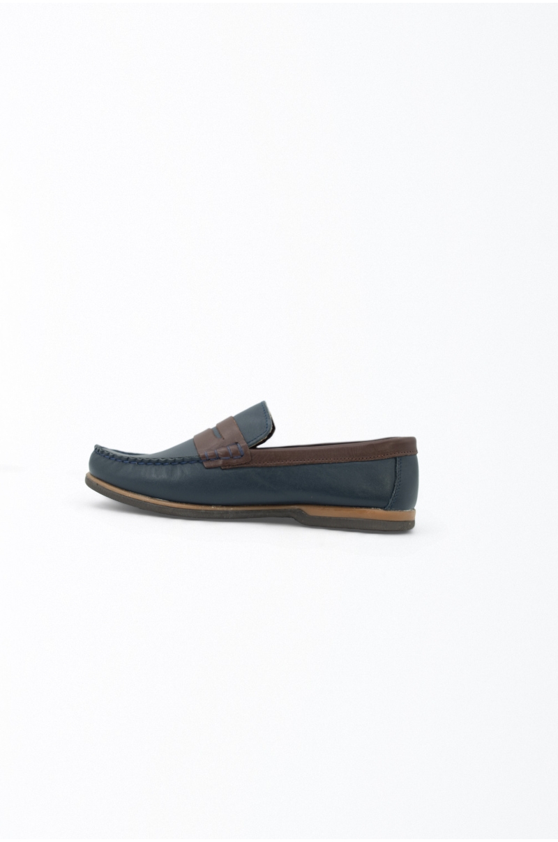 Mocasines náuticos azul Old Rowley - vista lateral interior