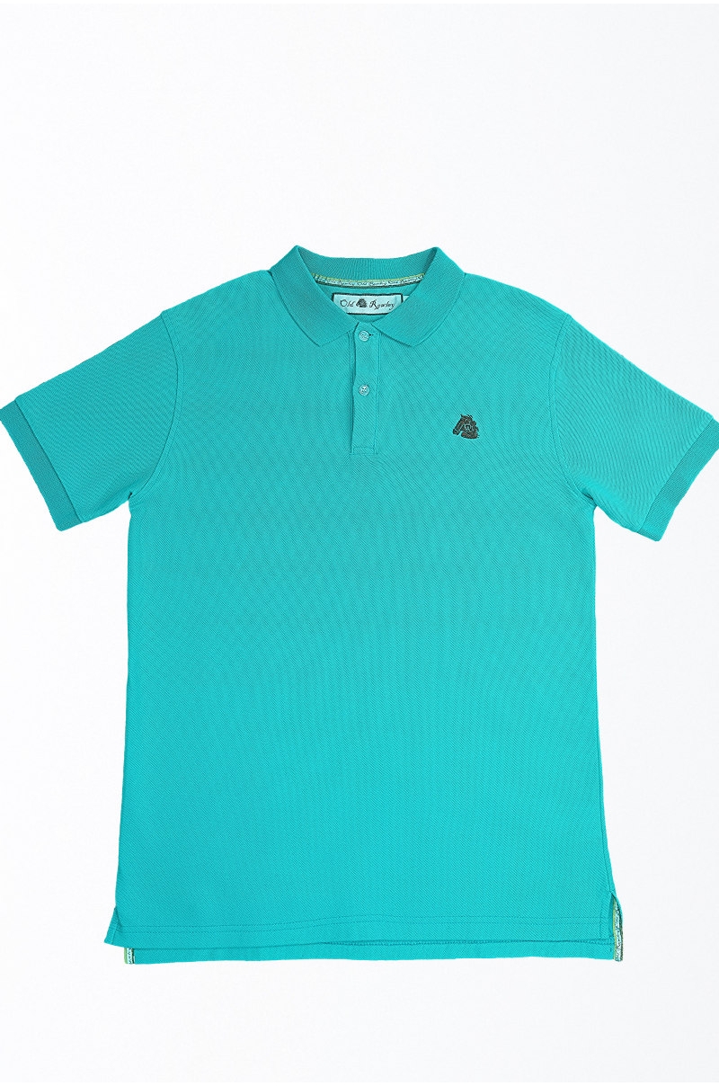 Polo turquesa doble piqué de algodón - vista polo completo