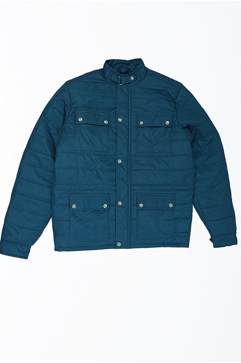 Chaqueta acolchada de cuello alto Azul marino Old Rowley - vista chaqueta