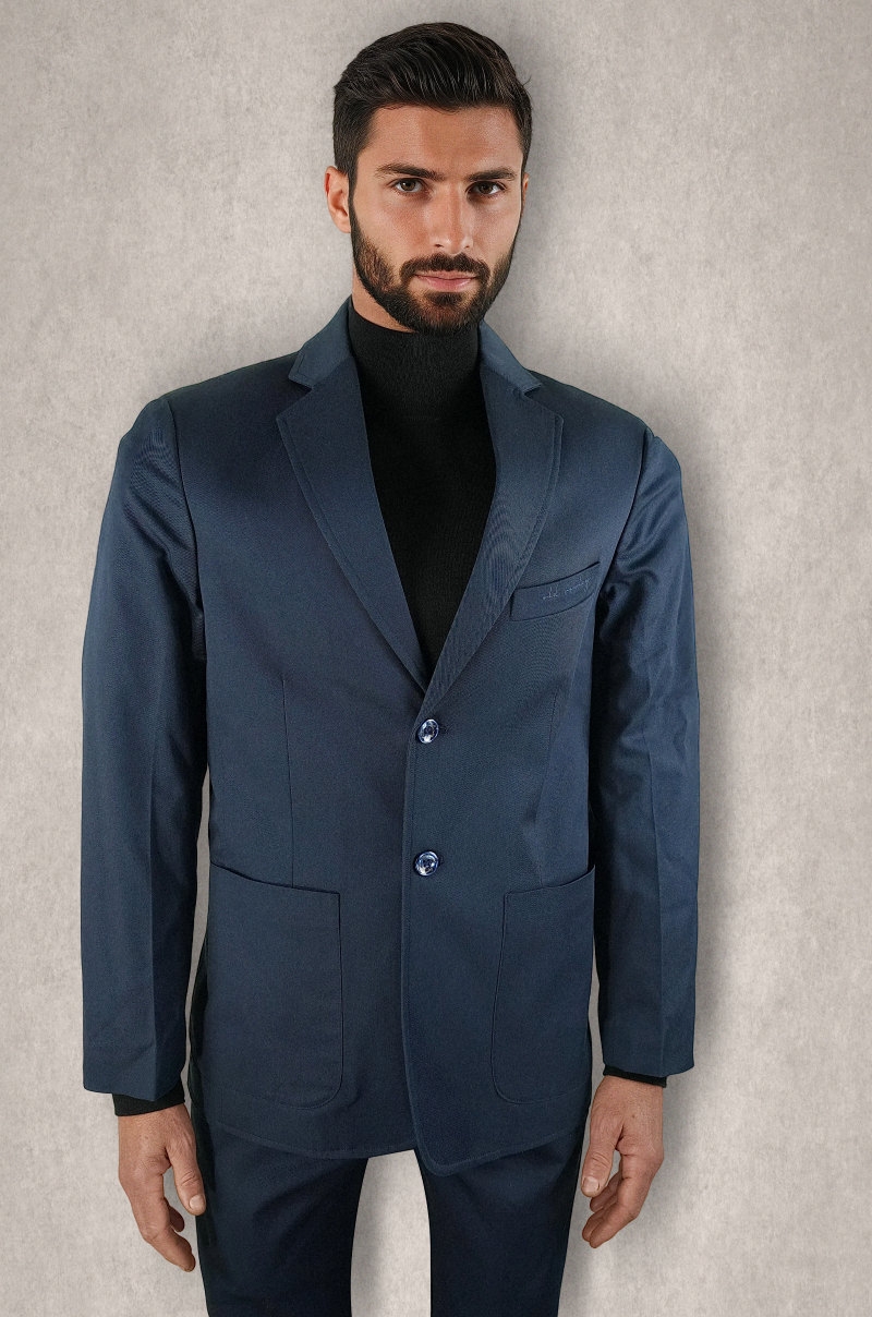 Blazer Casual Azul Marino para Hombre Old Rowley - vista frontal