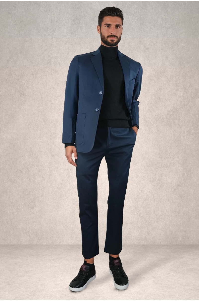 Blazer Casual Azul Marino para Hombre Old Rowley - vista frontal completa