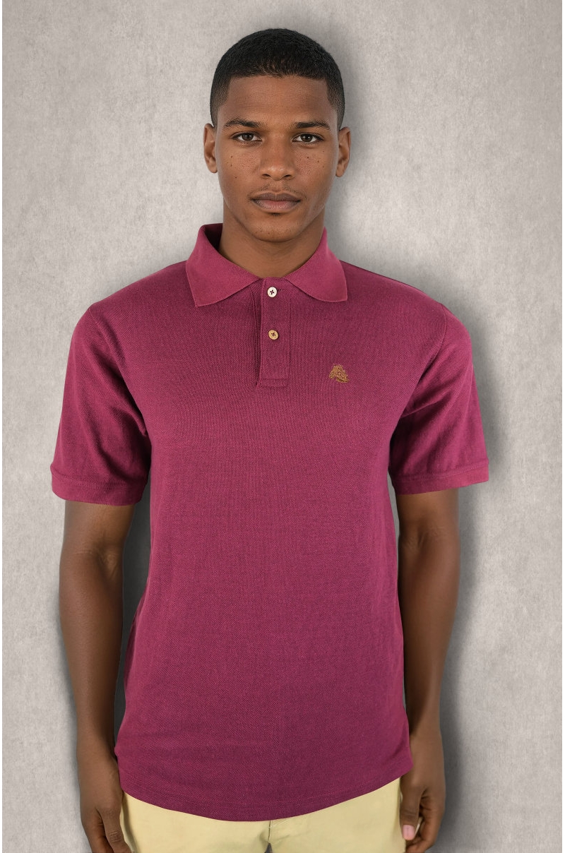 Polo burdeos logo caballo en el pecho Old Rowley - vista frontal