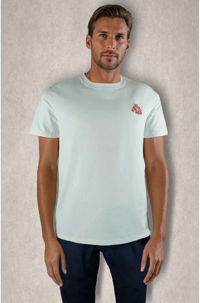 Camiseta blanca logo bordado Old Rowley - vista frontal
