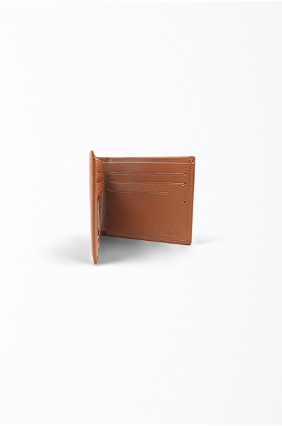 Cartera de Piel Marrón Old Rowley para Hombres - vista interior