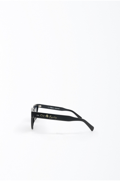 Gafas de sol de acetato polarizadas negras Old Rowley - vista lateral logo