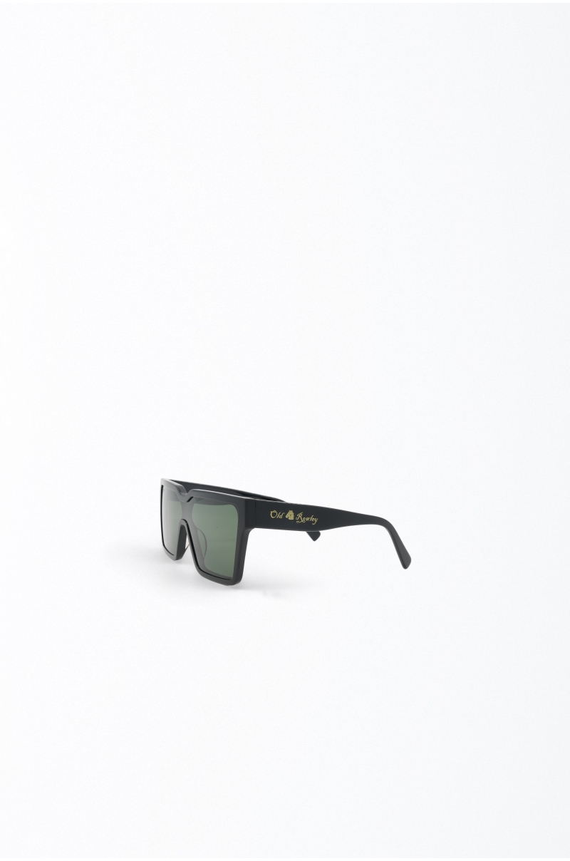 Gafas de sol Old Rowley negras unisex con montura grande - vista lateral