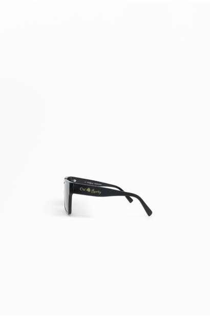 Gafas de sol Old Rowley negras unisex con montura grande - vista lateral