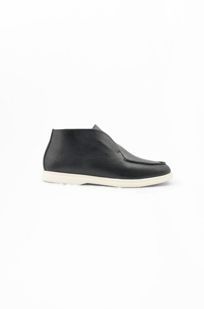 Botines de piel natural negros para hombre de Old Rowley - vista lateral