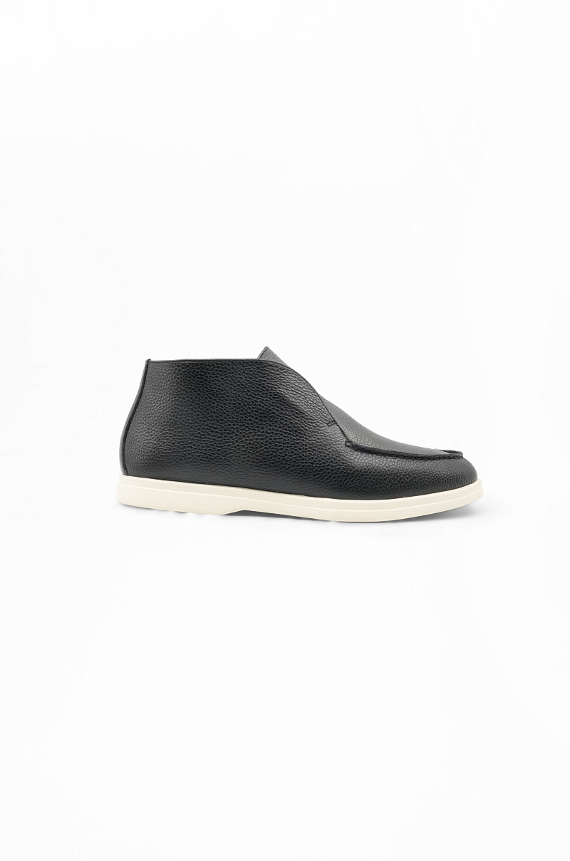 Botines de piel natural negros para hombre de Old Rowley - vista lateral
