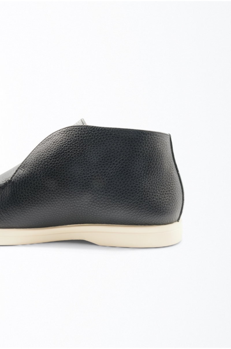 Botines de piel natural negros para hombre de Old Rowley - vista otro lateral cerca