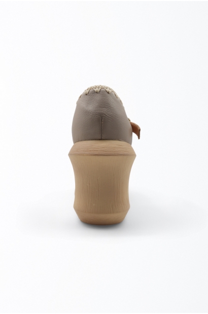 Sandalias Piel cuñas y Tejidas hebilla Gris Old Rowley - vista atras