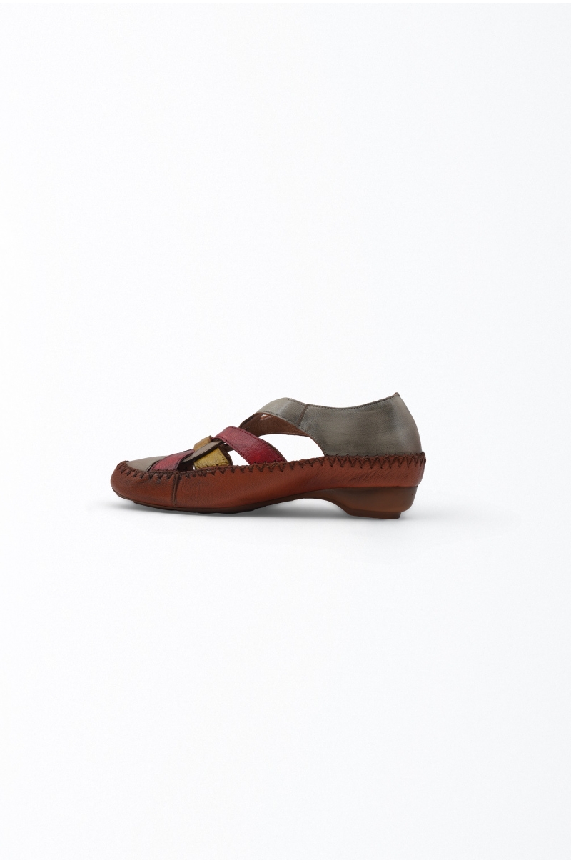 Sandalias Mujer Piel Tricolor RVA Old Rowley - vista otro lateral