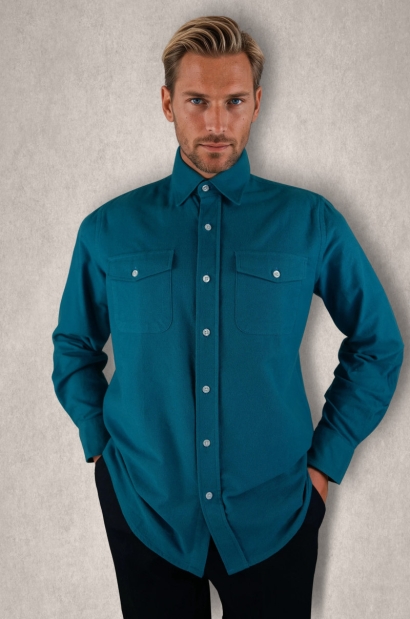 Camisa de Franela Azul...