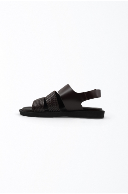 Sandalias de Piel Natural Marrón Plantilla Doble Grosor Old Rowley - vistan otro lateral