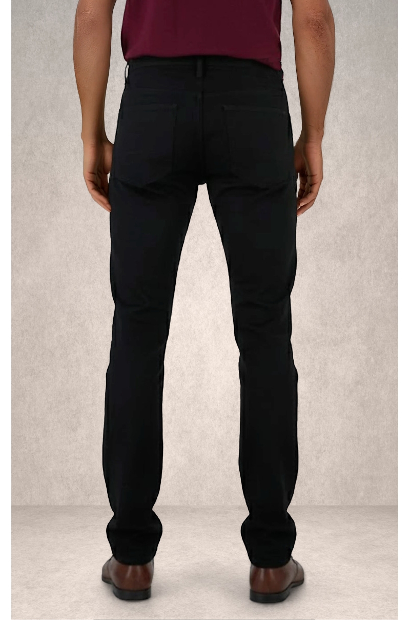 Pantalón Largo Negro slim fit Old Rowley - vista trasera