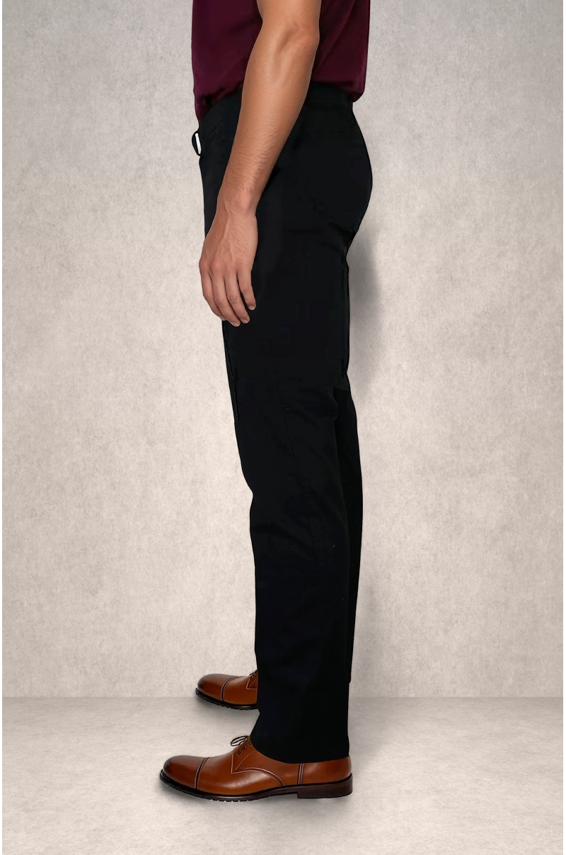 Pantalón Largo Negro slim fit Old Rowley - vista lateral