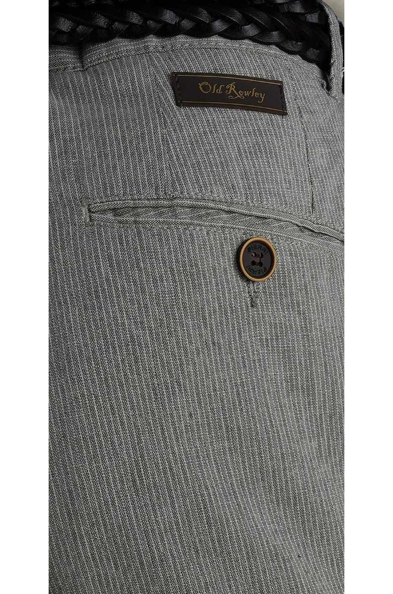 Pantalón de hombre gris verdeoso claro relaxed fit Old Rowley - vista detalle material cerca