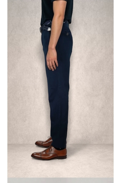 Pantalón Chino regular fit azul marino Old Rowley - vista lateral