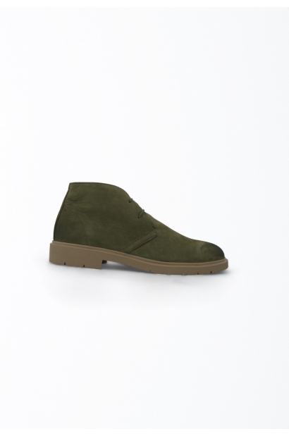Botines de Ante Verde Lengueta Lana Old Rowley - vista lateral