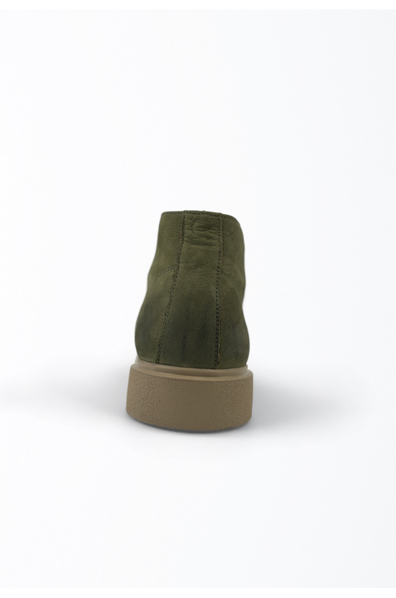 Botines de Ante Verde Lengueta Lana Old Rowley - vista talón